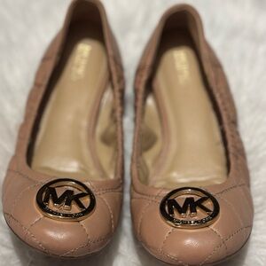 Michael Kors Tan Quilted Ballet Flats